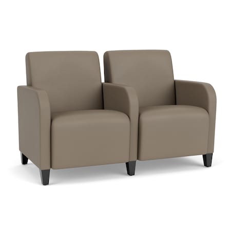 Siena Lounge Reception 2 Seat Tandem Seating, Black, MD Farro Upholstery